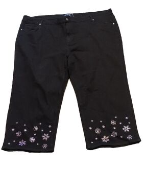 Bloomchic Black With Snowflake Rhinestone Jeans Size 28
